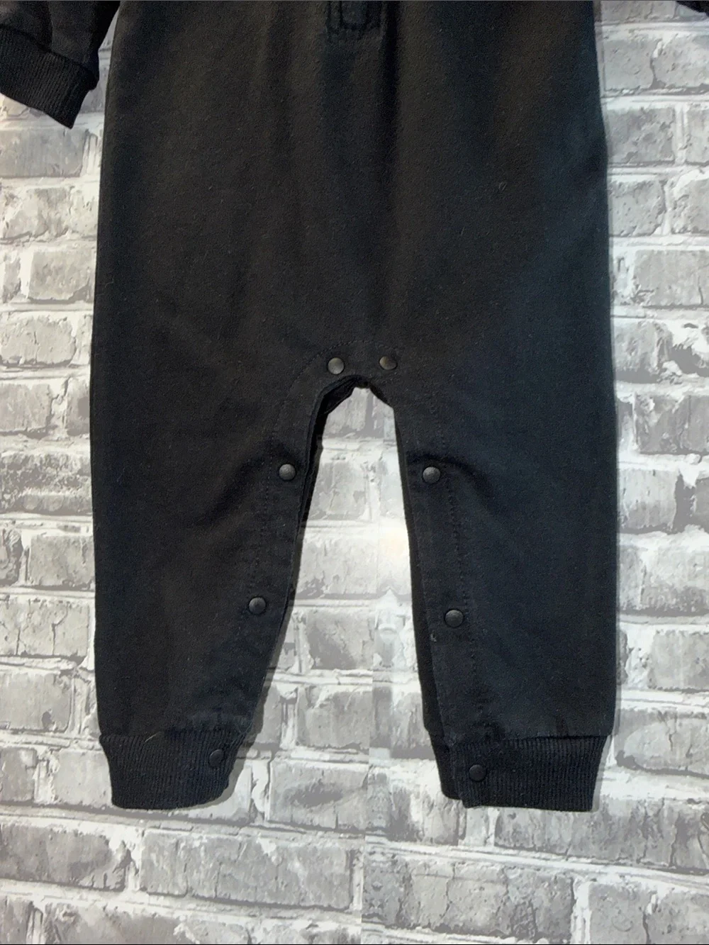 Nike Black Hooded Baby One-Piece Footie with‎ White Logo